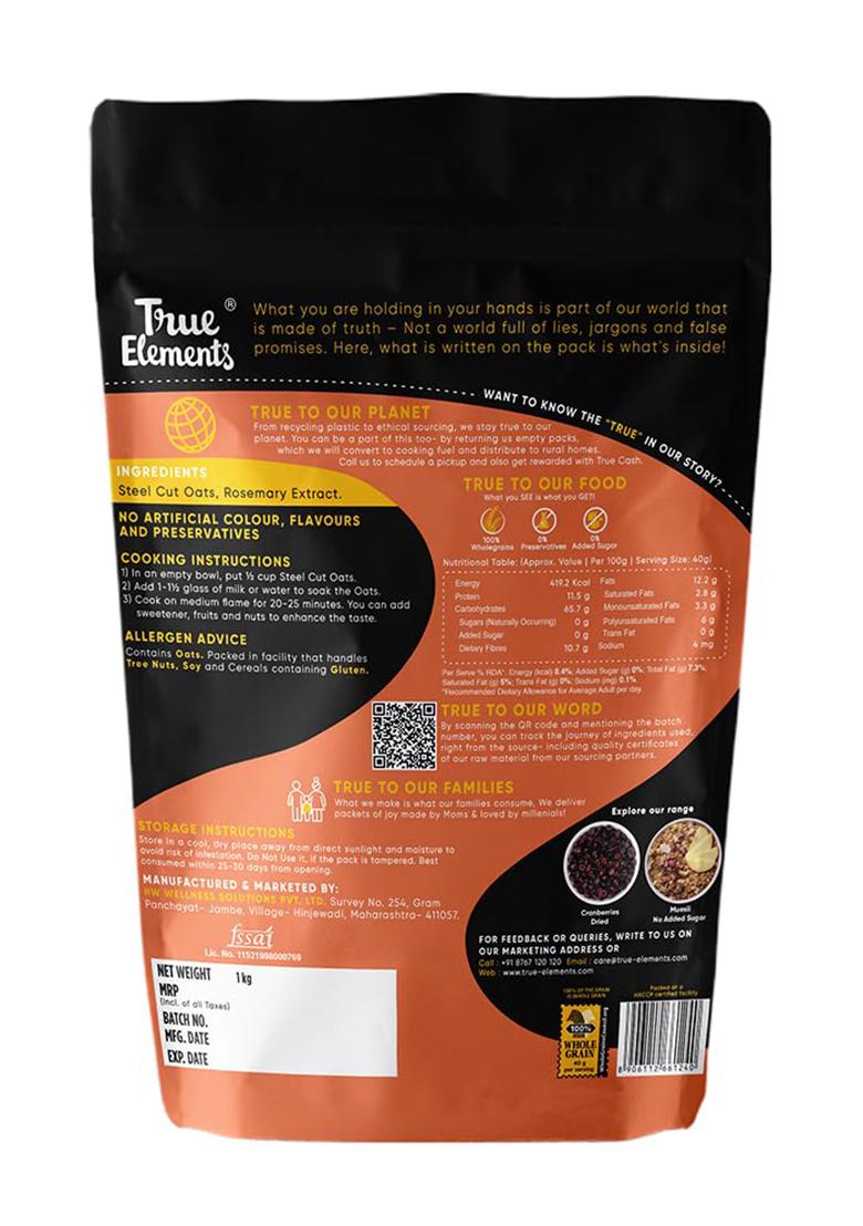 True Elements Steel Cut Oats 1Kgsteel Cut Oats For Weight Management