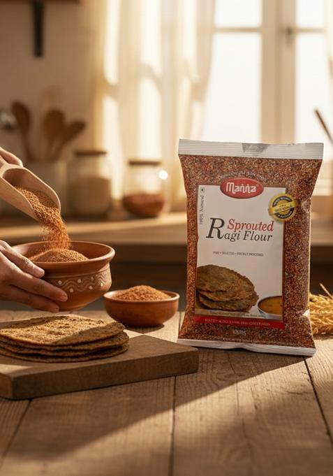 Manna Sprouted Ragi Flour, 1Kg