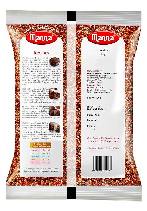 Manna Sprouted Ragi Flour, 1Kg