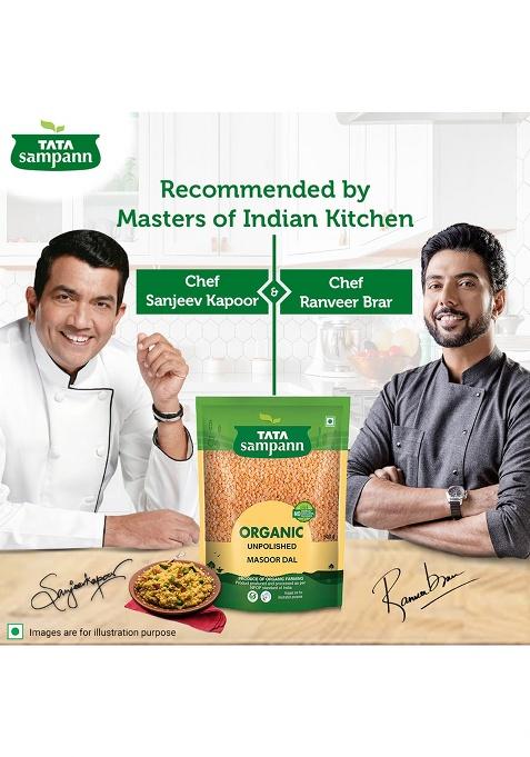 Tata Sampann Organic Unpolished Masoor Dal, 500g