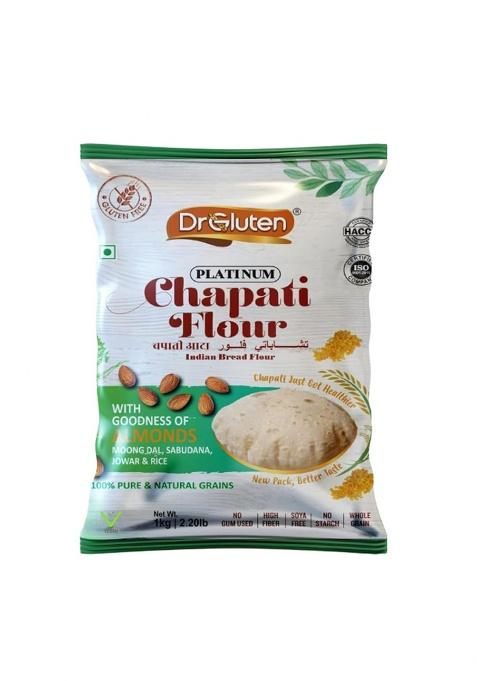 Dr. Gluten Multigrain Platinum Chapati Flour with Millets & Brown Rice 1kg | Gluten Free & Wheat Free Atta | Rich in Fibre, Nutrients & Antioxidants | Versatile Flour for Healthier Baking & Cooking