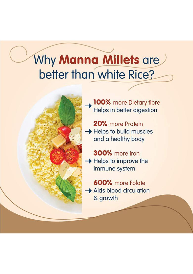 Manna Millets Whole Grains Combo – Foxtail, Kodo, Little, Barnyard & Proso | 5Kg (500g x 10)