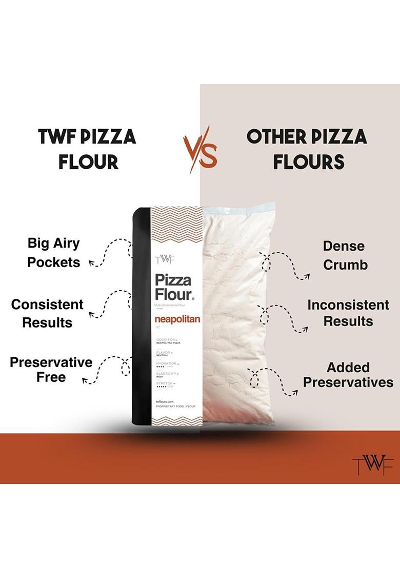 Twf Pizza Flour (Flour 00 alternative)- Neapolitan Pizza Flour | 1 kg | For Delicious Pizza, Unbleached