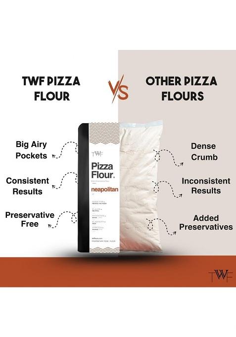 Twf Pizza Flour (Flour 00 alternative)- Neapolitan Pizza Flour | 1 kg | For Delicious Pizza, Unbleached