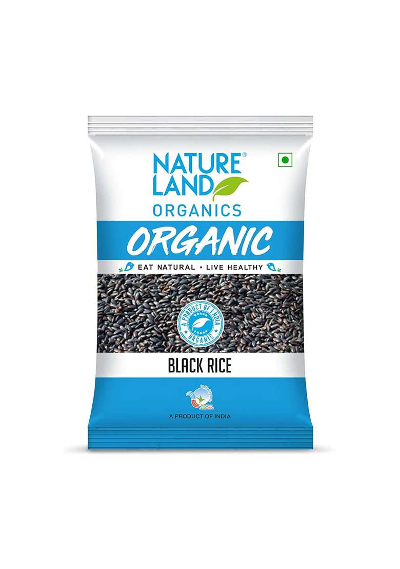 Natureland Organics Black Rice 500 Gm - Organic Rice - Indya