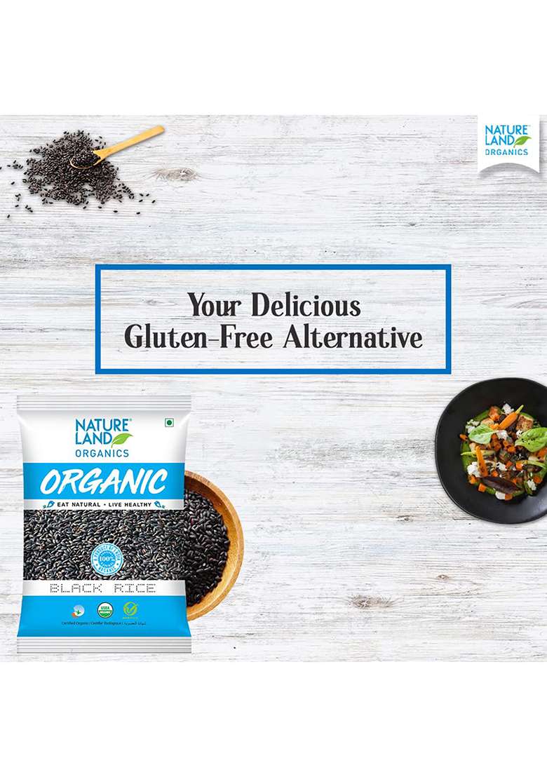 Natureland Organics Black Rice 500 Gm - Organic Rice - Indya