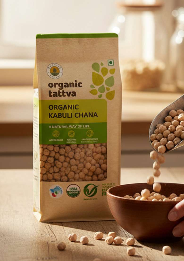 Organic Tattva Kabuli Chana, 500g - Indya