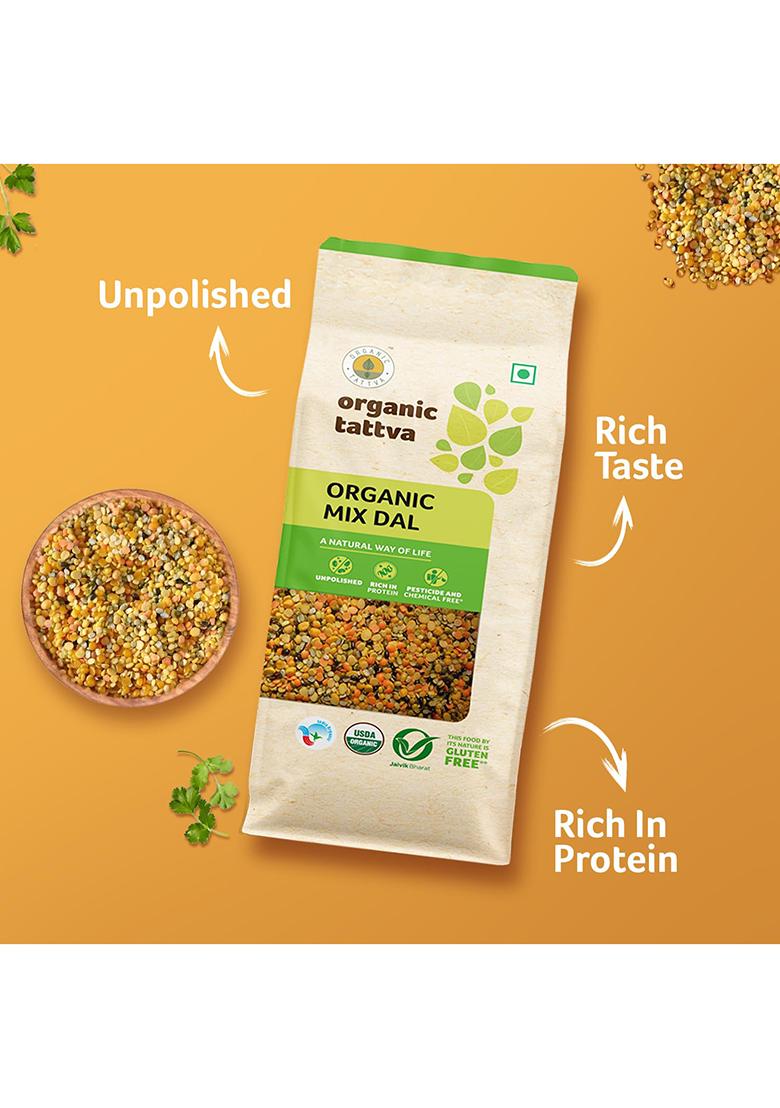 Organic Tattva Mix Dal – Protein-Rich Unpolished Lentils | 500g
