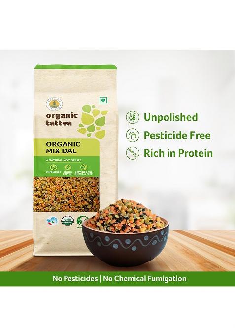 Organic Tattva Mix Dal – Protein-Rich Unpolished Lentils | 500g