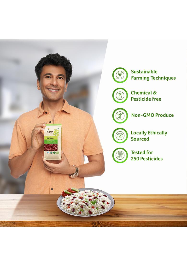 Organic Tattva Red Rajma – Protein-Rich Whole Kidney Beans | 500g