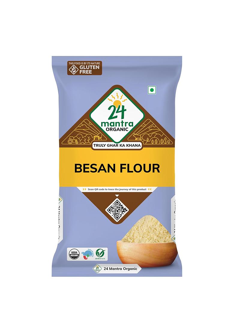 24 Mantra Organic Besan – Pure Chemical-Free Gram Flour | 500g