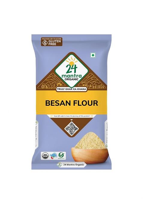 24 Mantra Organic Besan – Pure Chemical-Free Gram Flour | 500g
