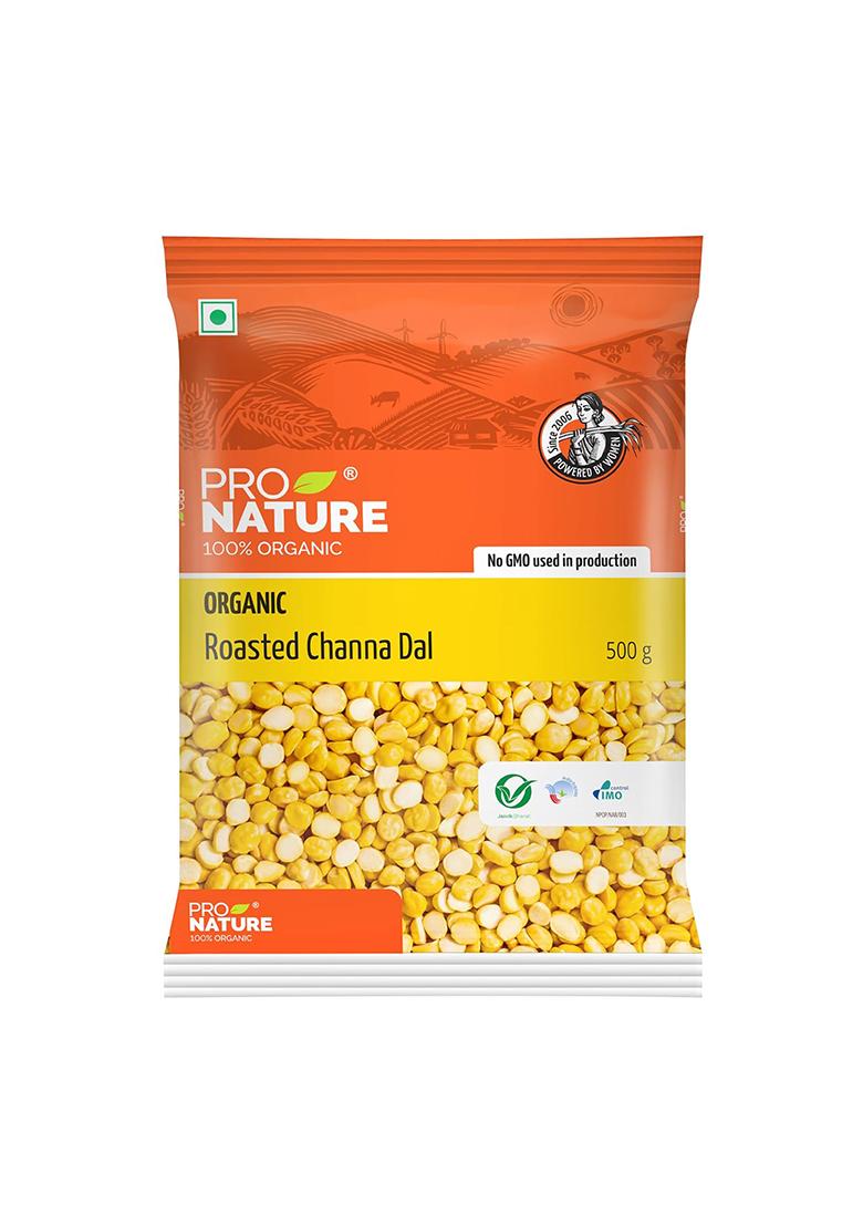 Pro Nature Organic Roasted Channa Dal – Vegan Protein-Rich Pulse | 500g