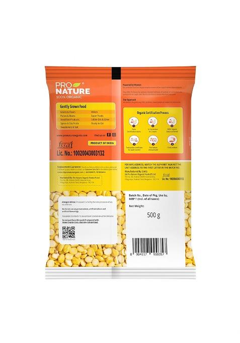 Pro Nature Organic Roasted Channa Dal – Vegan Protein-Rich Pulse | 500g
