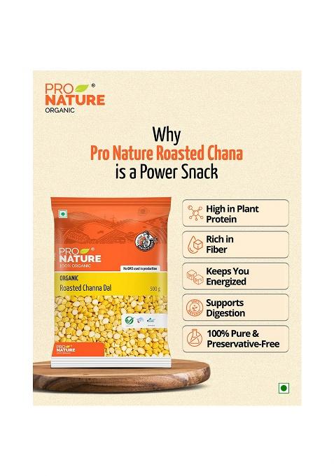 Pro Nature Organic Roasted Channa Dal – Vegan Protein-Rich Pulse | 500g
