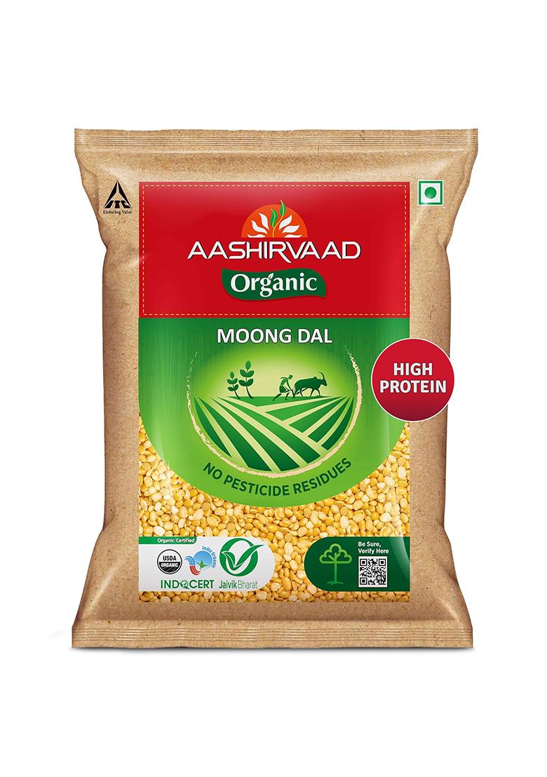 Aashirvaad Organic Moong Dal – Protein-Rich Organic Dal | 1 Kg