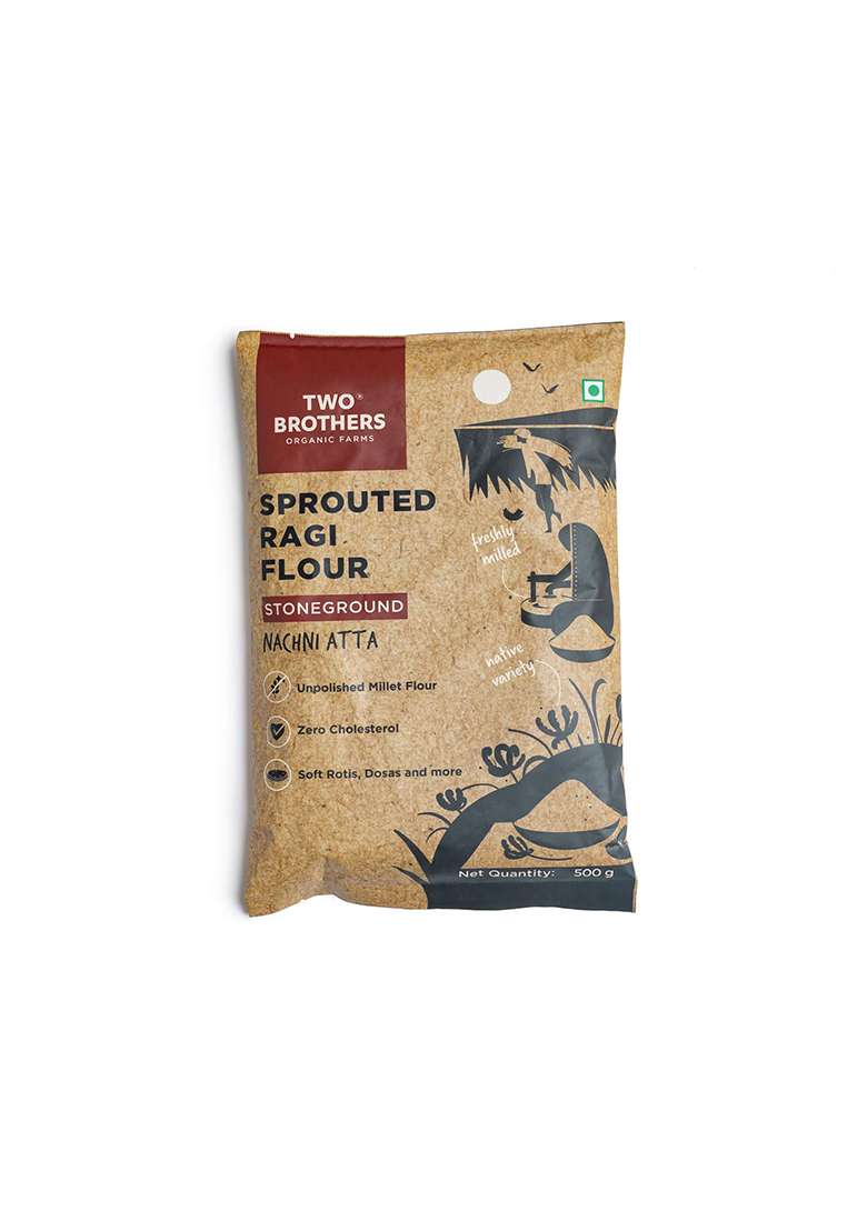 Two Brothers Organic Farms Sprouted Ragi Malt Nachni Satva – 500 g - Indya