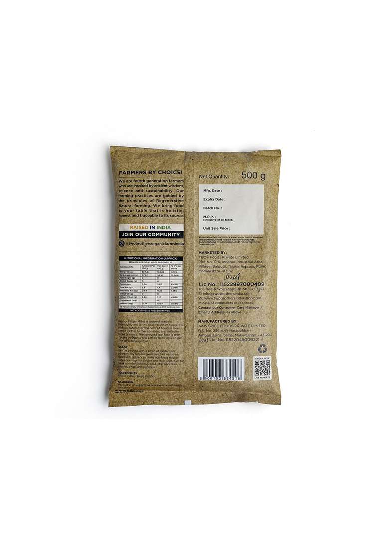 Two Brothers Organic Farms Sprouted Ragi Malt Nachni Satva – 500 g - Indya