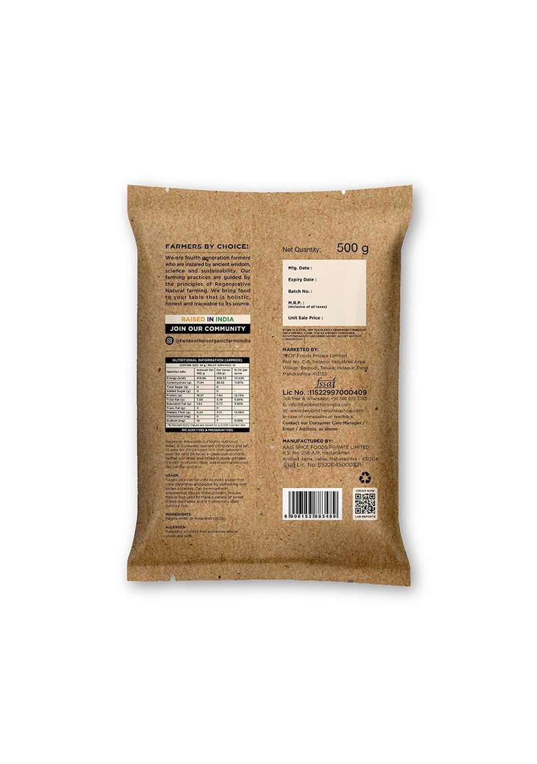 Two Brothers Organic Farms Sprouted Rajgira Atta – 500g - Indya