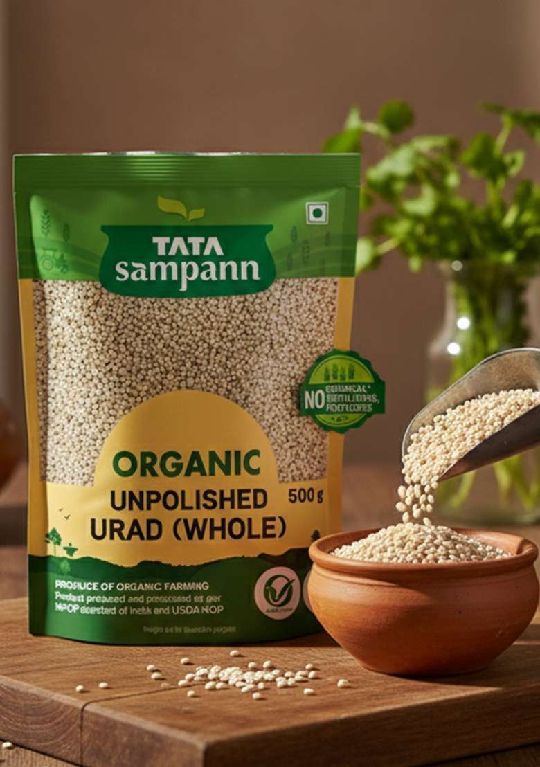 Tata Sampann Organic Unpolished Urad Whole Dal, 500 g - Indya