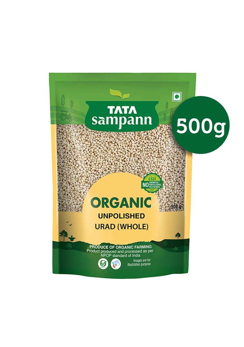 Tata Sampann Organic Unpolished Urad Whole Dal, 500 g - Indya