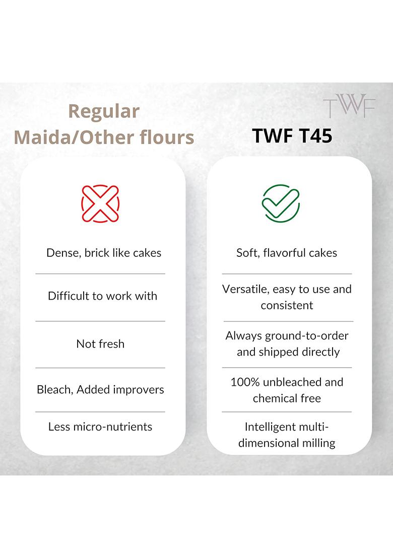 Twf Cake Flour T45 – Professional Unbleached Fine Flour for Cakes | 1 kg