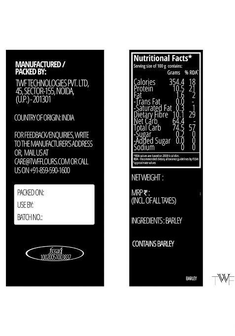 Twf Virgin Barley Flour – Natural High-Fibre Jau Atta | 1 kg