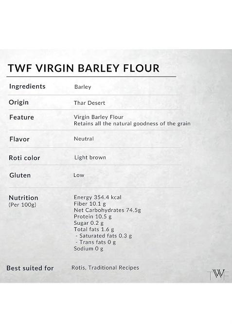 Twf Virgin Barley Flour – Natural High-Fibre Jau Atta | 1 kg