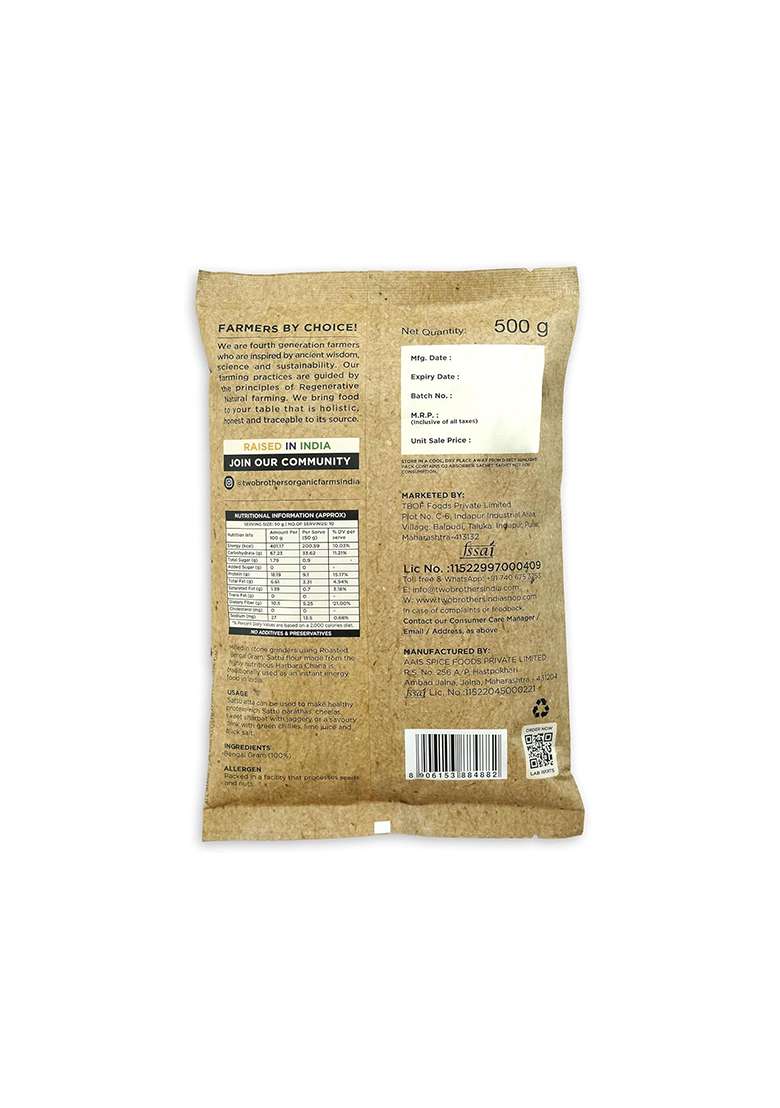 Two Brothers Organic Farms Sattu Atta – 500g - Indya