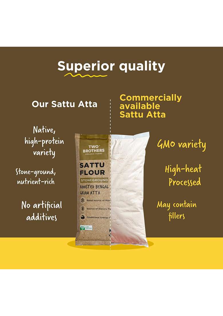 Two Brothers Organic Farms Sattu Atta – 500g - Indya