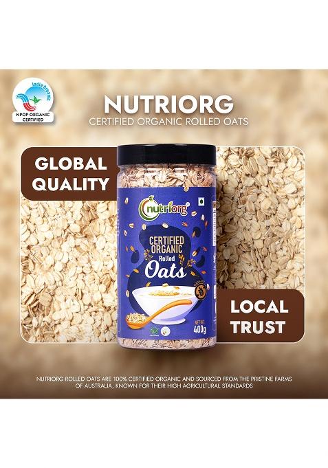 Nutriorg Rolled Oats – Organic Gluten-Free High-Fibre Oats | 400g