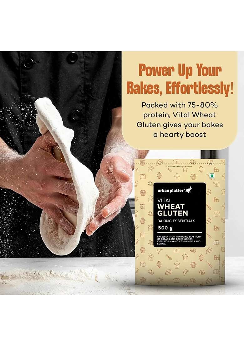 Urban Platter Vital Wheat Gluten – High-Protein Baking Essential | 500g - Indya
