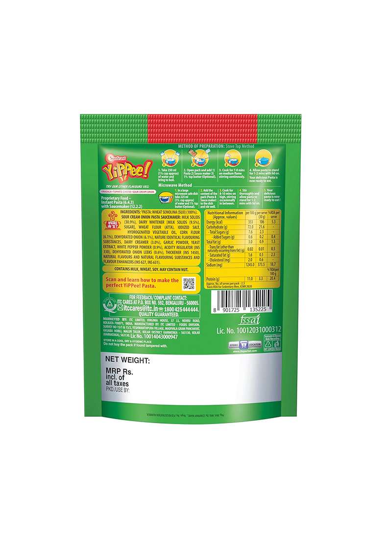 Sunfeast Yippee! Pasta Treat Sour Cream Onion – Instant Suji Pasta | 70gm/74.7gm - Indya