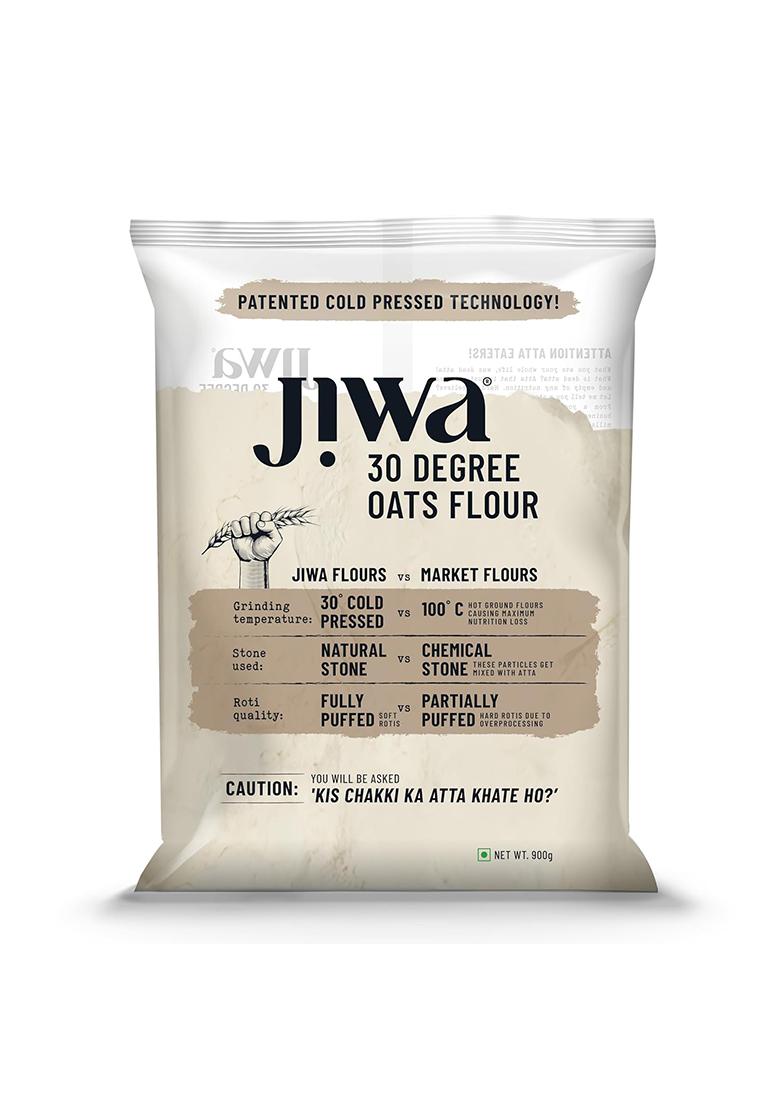 Jiwa 30 Degree Oats Flour – Cold-Pressed High-Protein Oat Flour | 900 g