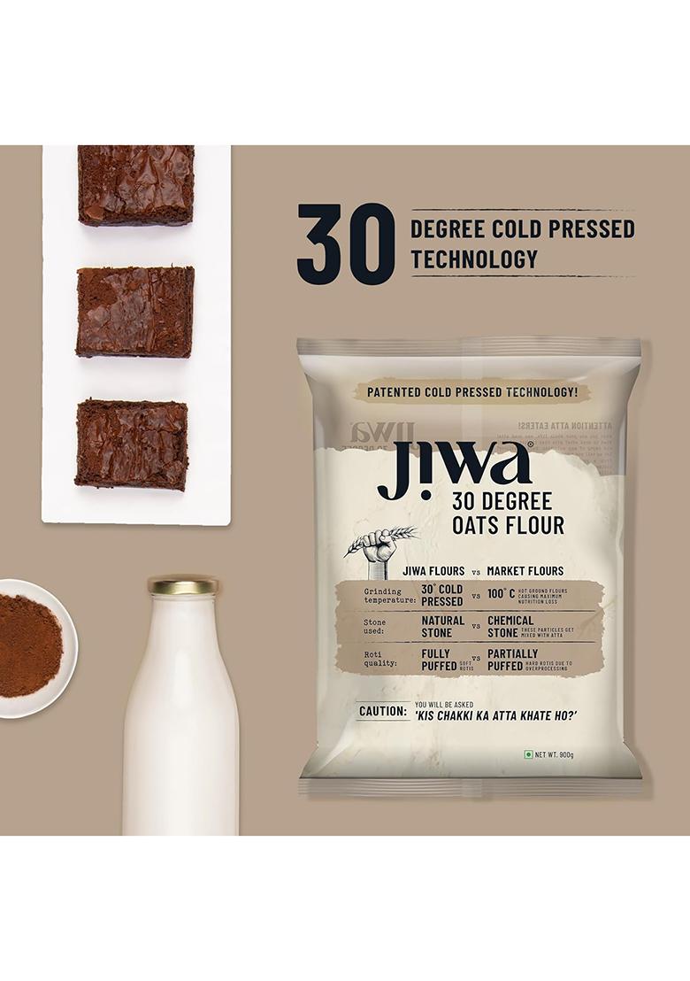 Jiwa 30 Degree Oats Flour – Cold-Pressed High-Protein Oat Flour | 900 g