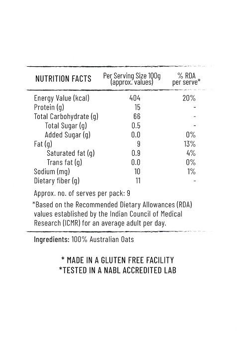 Jiwa 30 Degree Oats Flour – Cold-Pressed High-Protein Oat Flour | 900 g