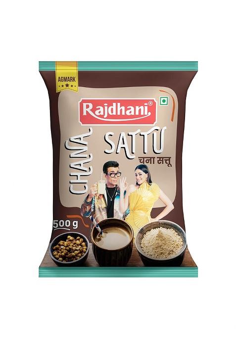 Rajdhani Chana Sattu Powder 500g â€“ Natural Sattu Atta for Drinking & Cooking High Protein & Fiber Gluten-Free Energy Booster Sattu Powder for Summer Refreshment