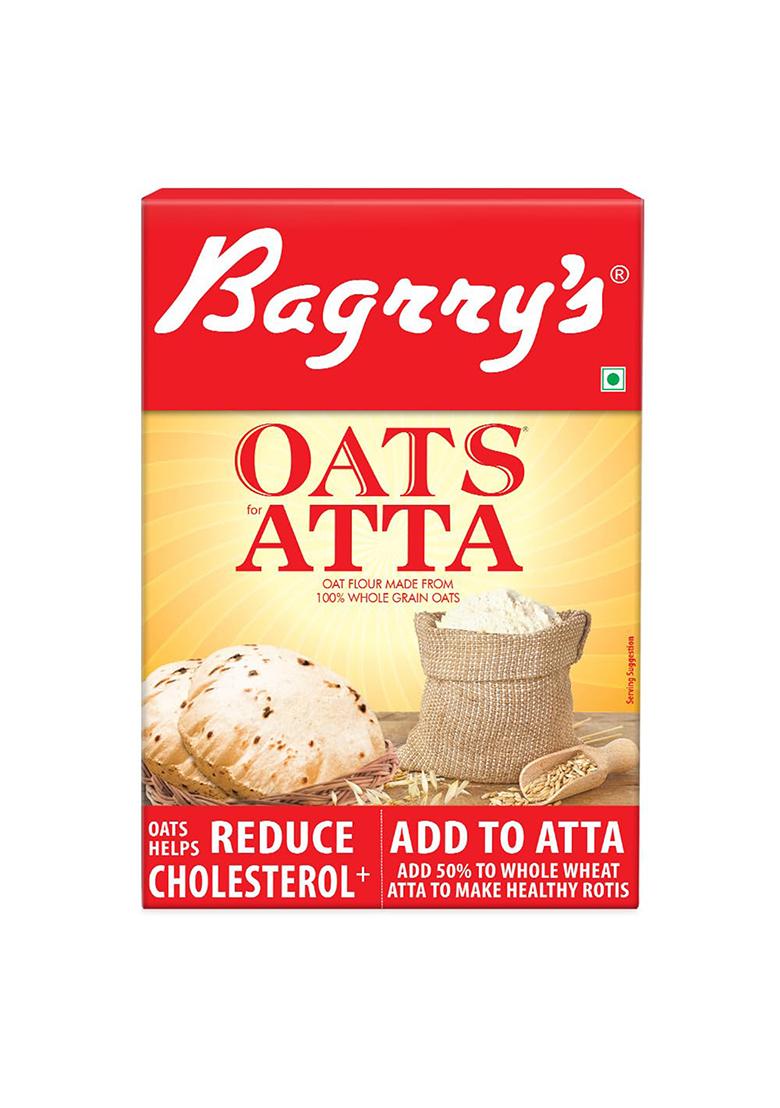 Bagrry'S Oats Atta 500gm Box | High in Protein & Fibre | Helps Manage Weight & Reduce Cholesterol | Non GMO | Healthy Oats Atta |100% Whole Grain Oats Atta