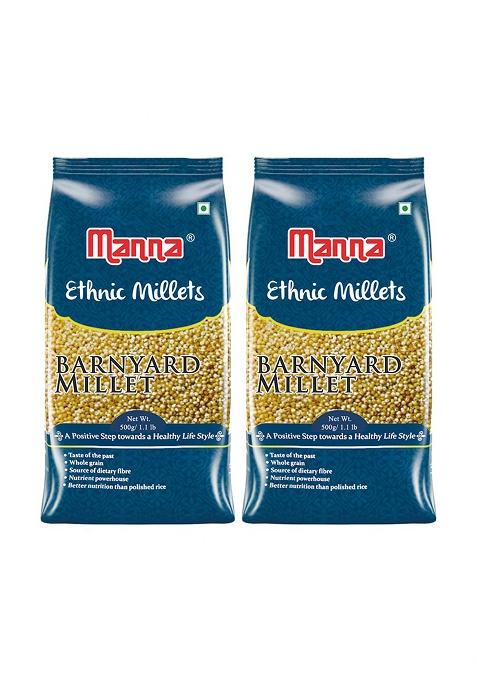 Manna Barnyard Millet 1Kg Unpolished, Certified Low GI, Glycemix Index value 17 Khira/Samak/Kuthiraivally/Udalu/Kodisama/siridhanya/ Samak rice for fasting, 20% more protein & 100% more Fibre than white rice. Natural Grains