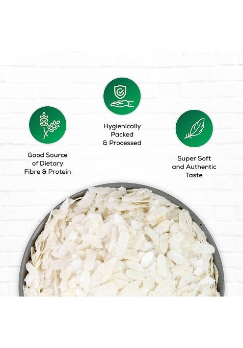 Khetika Naturale Thick Poha (Flattened Rice) 500g | High in Fiber | Healthy Breakfast | Hygienically Packed