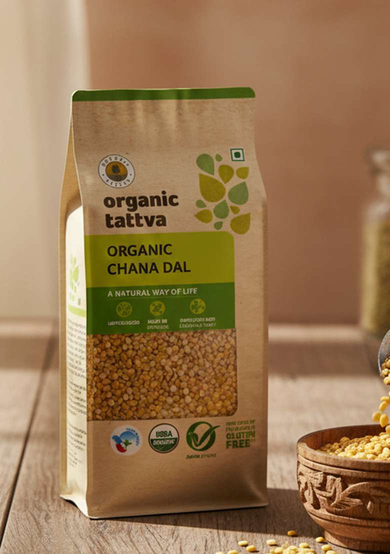 Organic Tattva Chana Bengalgram Dal 500 Gram | Unpolished and Gluten Free - Indya