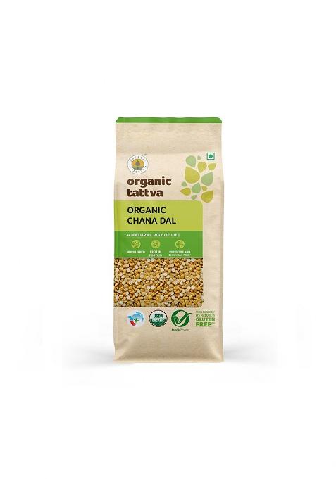 Organic Tattva Organic Chana (Bengalgram) Dal 500 Gram | Unpolished and Gluten Free Dal