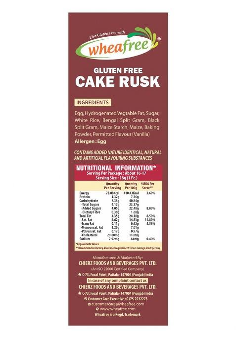 Wheafree Gluten-Free Cake Rusk Â€“ Crispy & Crunchy Tea-Time Toast