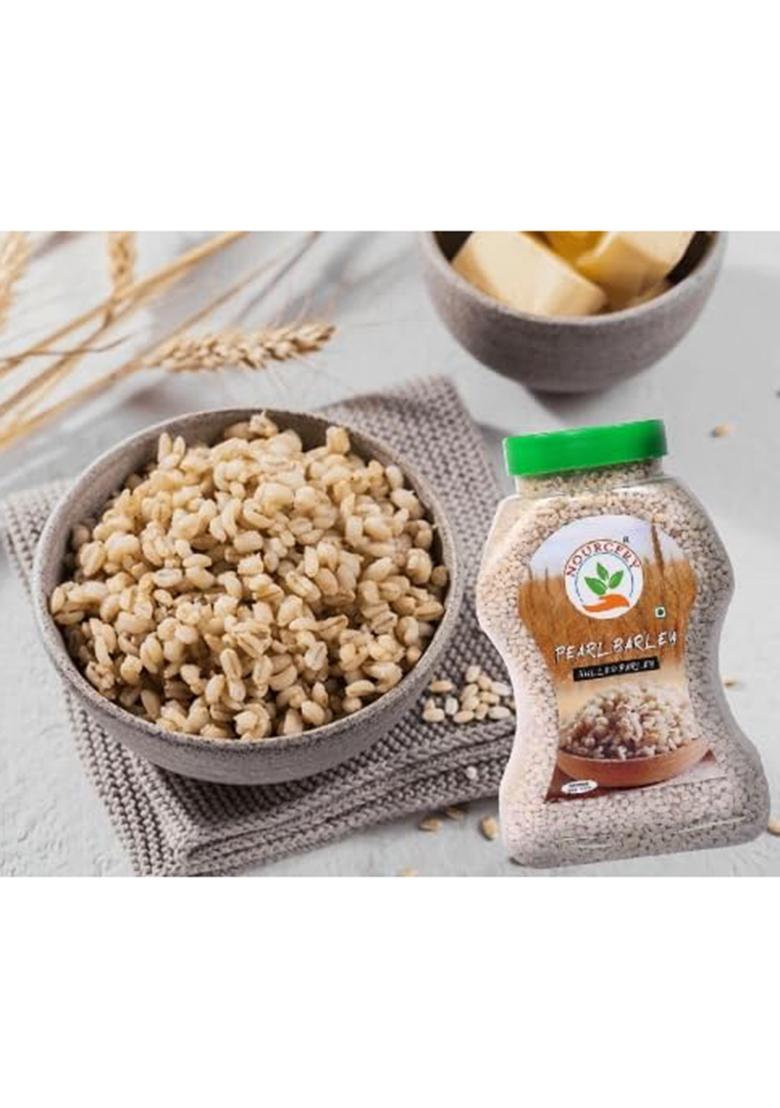 Nourcery Pearl Barley-1kg | Hulled Whole Barlay | High Fiber Jau | Low Glycemic Index | Raw Barley Grain | Healthy by nature | Cooks Like Rice | Ideal for Risottos & Soups | Naturally Gluten Free