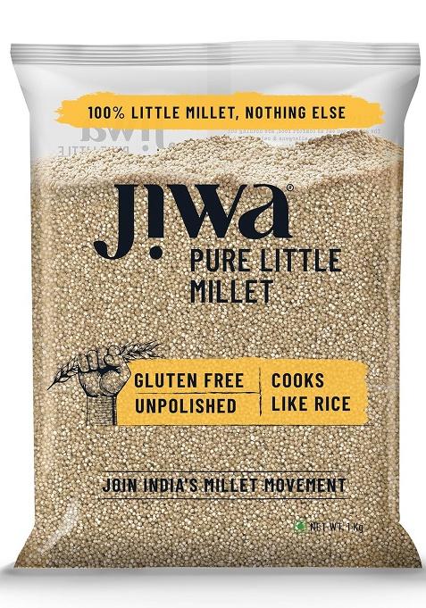 Jiwa Pure Little Millet | Unpolished | Cooks In 15 Minutes | Positive Millet | Kutki/Samai/Same/Samulu Seeds | Ancient Grain | Low GI | Gluten Free | 1 Kg