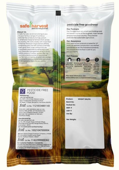 Safe Harvest Wheat Daliya 500g