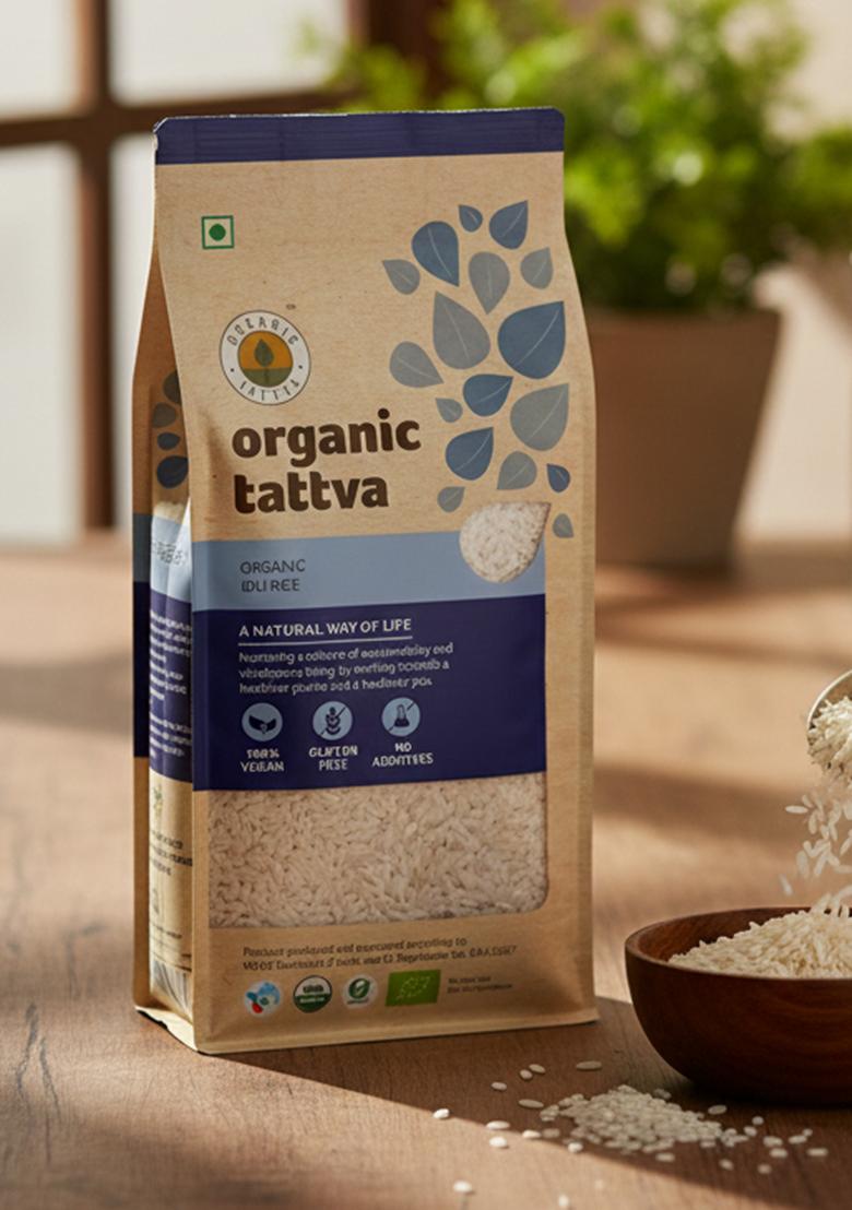 Organic Tattva Organic Idli Unpolished Rice, 1KG | All Natural, Enriched with Dietary Fibers & Nutrients