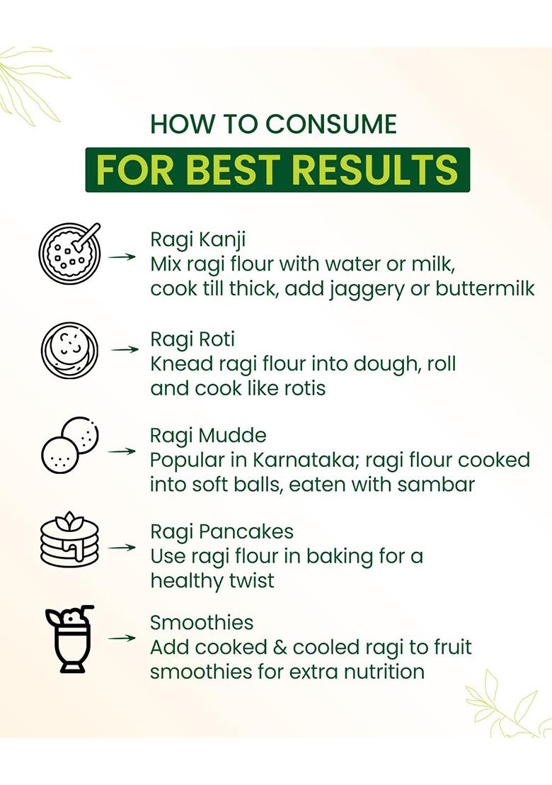 Farm Veda Ragi Atta- 1 Kg | 100% Natural Finger Millet Flour/Nachni Atta | Gluten-Free | Rich in Calcium & Iron