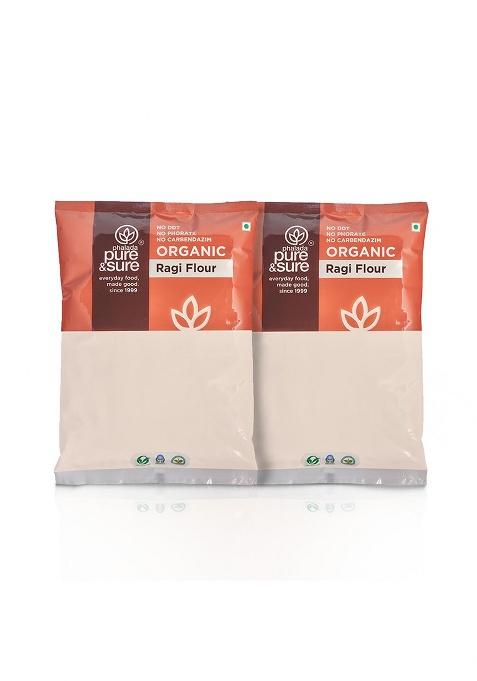 Pure & Sure Organic Ragi Flour 2 Kg (1Kg X Pack Of 2)