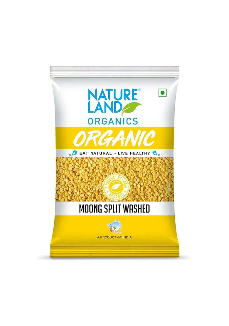 Natureland Organics Moong Dal Yellow/Split Washed 1 Kgorganic Healthy Pulses - Indya
